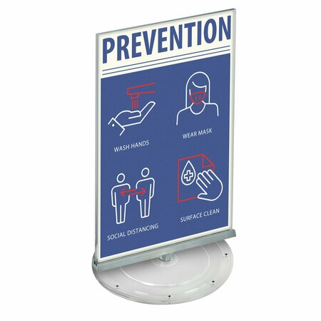 Azar Displays Two-Sided Revolving Acrylic Sign Holder, 11inW x 17inH, 2PK 108558